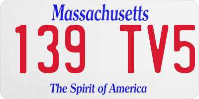 MA license plate 139TV5