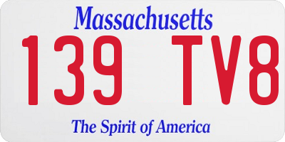 MA license plate 139TV8
