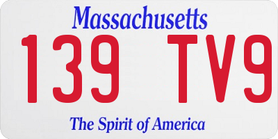 MA license plate 139TV9