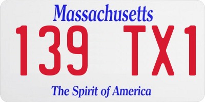 MA license plate 139TX1