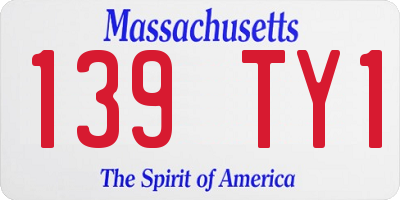 MA license plate 139TY1