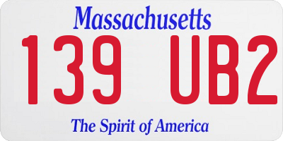 MA license plate 139UB2