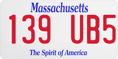 MA license plate 139UB5