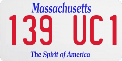 MA license plate 139UC1