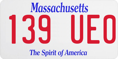 MA license plate 139UE0
