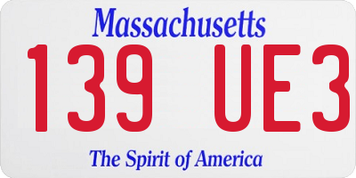 MA license plate 139UE3