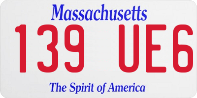 MA license plate 139UE6