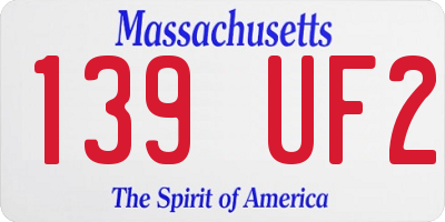 MA license plate 139UF2