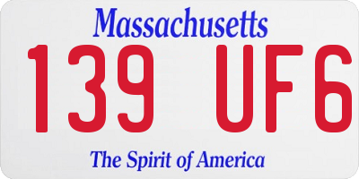 MA license plate 139UF6