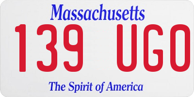 MA license plate 139UG0