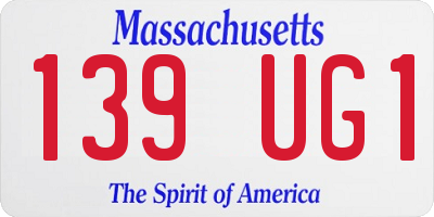 MA license plate 139UG1