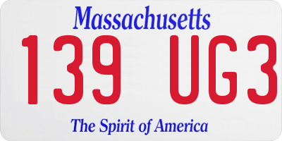 MA license plate 139UG3