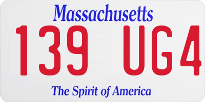 MA license plate 139UG4