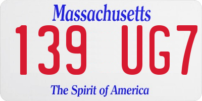 MA license plate 139UG7
