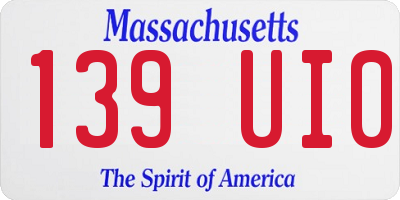 MA license plate 139UI0