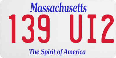 MA license plate 139UI2