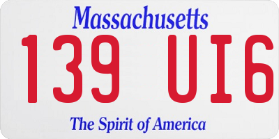 MA license plate 139UI6