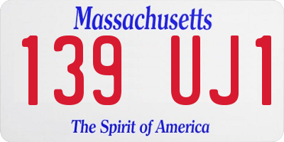 MA license plate 139UJ1