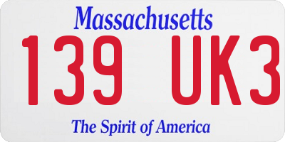 MA license plate 139UK3