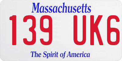 MA license plate 139UK6