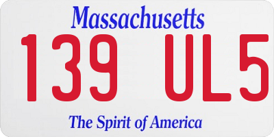 MA license plate 139UL5
