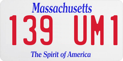 MA license plate 139UM1
