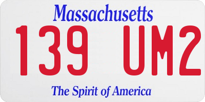 MA license plate 139UM2