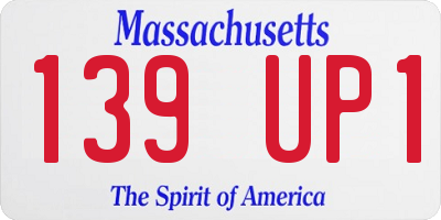 MA license plate 139UP1