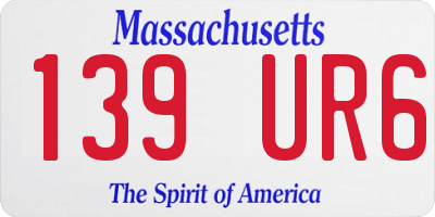 MA license plate 139UR6
