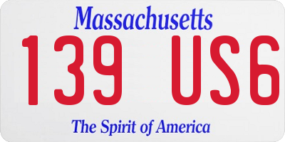 MA license plate 139US6