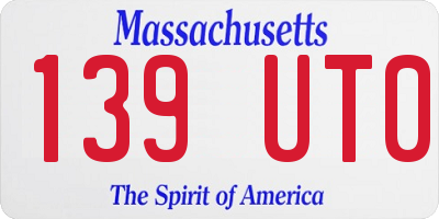 MA license plate 139UT0