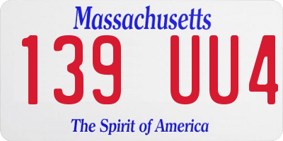 MA license plate 139UU4