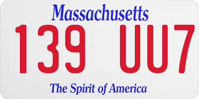 MA license plate 139UU7