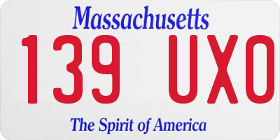 MA license plate 139UX0