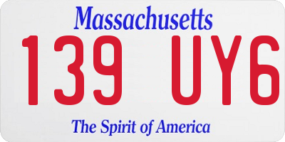 MA license plate 139UY6