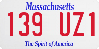 MA license plate 139UZ1