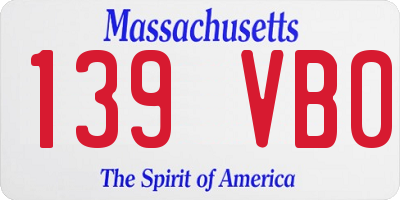 MA license plate 139VB0