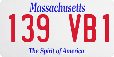 MA license plate 139VB1