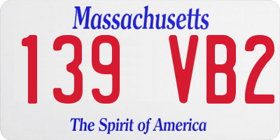 MA license plate 139VB2