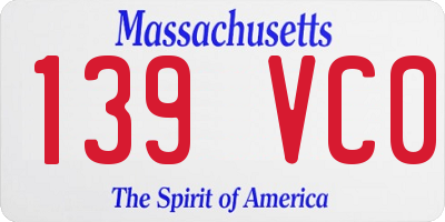 MA license plate 139VC0