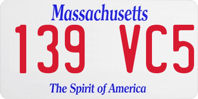 MA license plate 139VC5