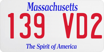 MA license plate 139VD2