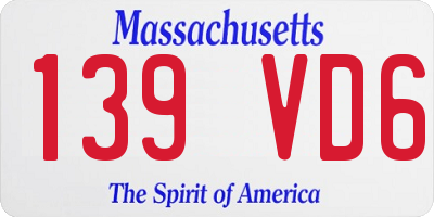 MA license plate 139VD6