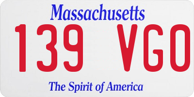 MA license plate 139VG0