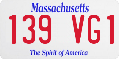 MA license plate 139VG1