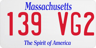 MA license plate 139VG2