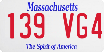 MA license plate 139VG4