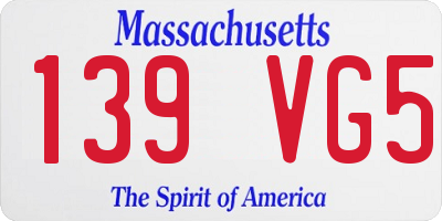 MA license plate 139VG5