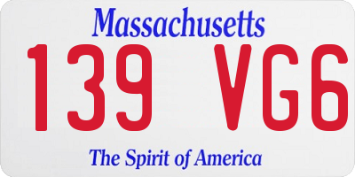 MA license plate 139VG6