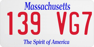 MA license plate 139VG7